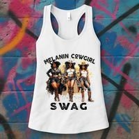 Melanin Cowgirls African Melanin Cowgirl Swag Juneteenth Women's Tank Top thumb 3
