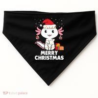 Merry Christmas Axolotl Santa Hat Christmas Salamander Fish USA-Made Doggie Bandana thumb 0