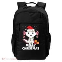 Merry Christmas Axolotl Santa Hat Christmas Salamander Fish Backpack thumb 0