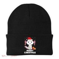 Merry Christmas Axolotl Santa Hat Christmas Salamander Fish Beanie thumb 0