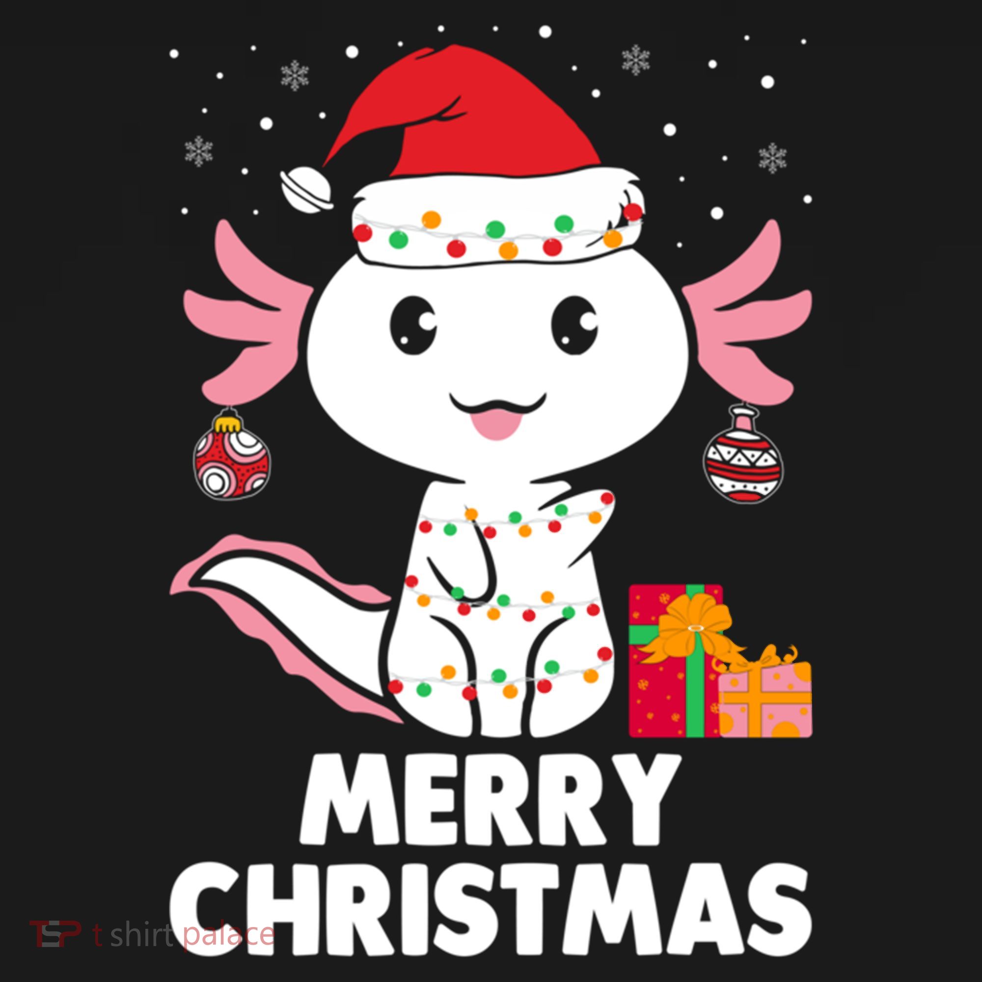 Merry Christmas Axolotl Santa Hat Christmas Salamander Fish Women's Hoodie