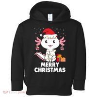 Merry Christmas Axolotl Santa Hat Christmas Salamander Fish Toddler Hoodie thumb 0