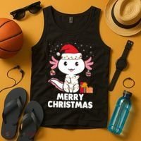 Merry Christmas Axolotl Santa Hat Christmas Salamander Fish Tank Top thumb 4