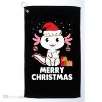Merry Christmas Axolotl Santa Hat Christmas Salamander Fish Golf Towel thumb 0