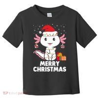 Merry Christmas Axolotl Santa Hat Christmas Salamander Fish Toddler T-Shirt thumb 0