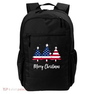Merry Christmas American Flag Trees Backpack