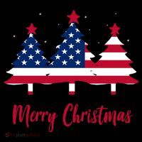 Merry Christmas American Flag Trees Coffee Mug thumb 5