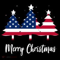 Merry Christmas American Flag Trees Baby Bodysuit thumb 2