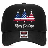 Merry Christmas American Flag Trees Hat thumb 0