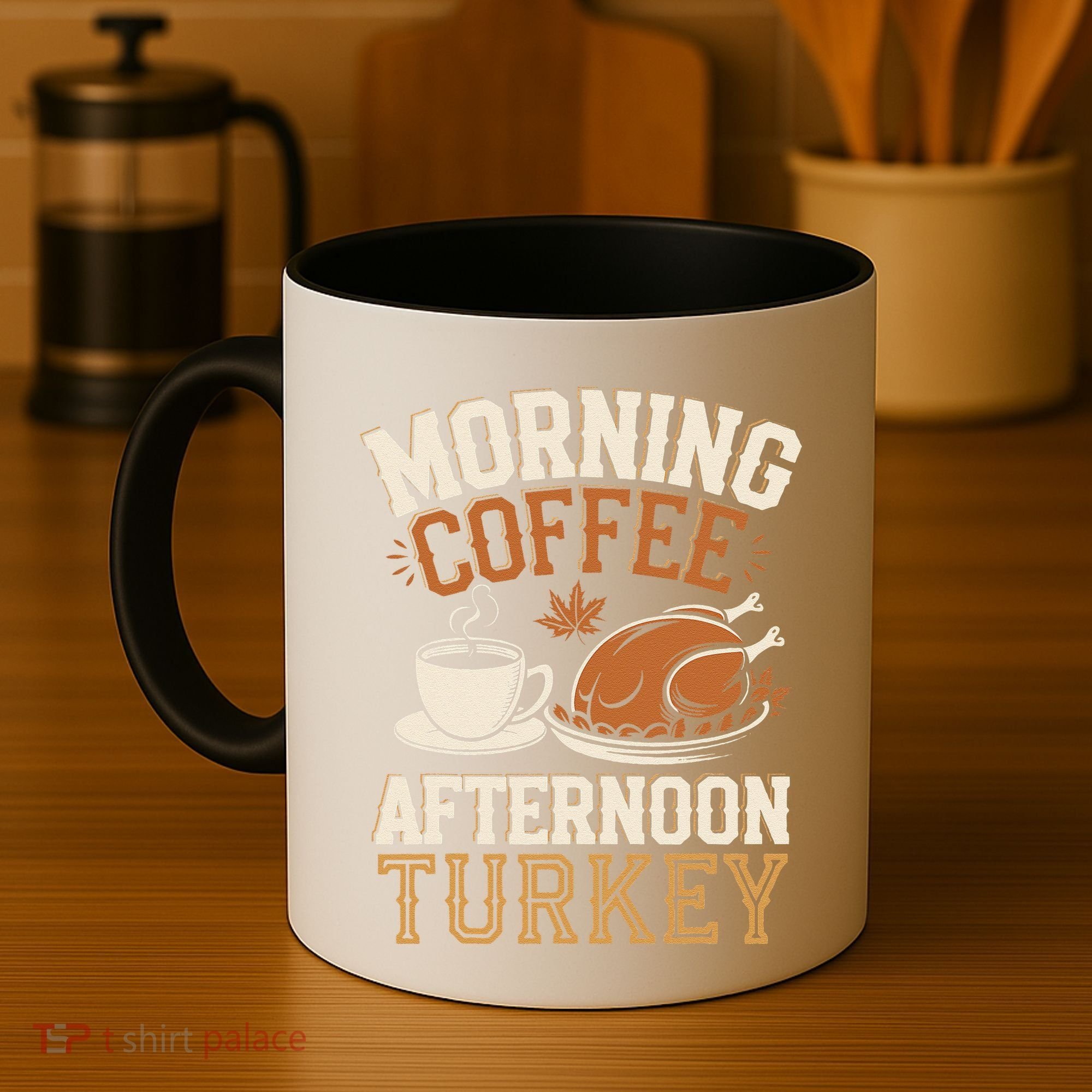 Morning Coffee Afternoon Turkey Funny Thanksgiving Coffee Mug