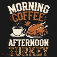 Morning Coffee Afternoon Turkey Funny Thanksgiving Women's Hoodie thumb 2