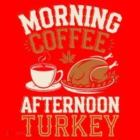 Morning Coffee Afternoon Turkey Funny Thanksgiving Santa Hat thumb 1