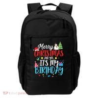 Merry Christmas And Yes ItS My Birthday Funny Bday Xmas Gift Backpack thumb 0