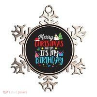 Merry Christmas And Yes ItS My Birthday Funny Bday Xmas Gift Ornament thumb 0