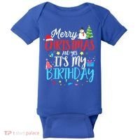 Merry Christmas And Yes ItS My Birthday Funny Bday Xmas Gift Baby Bodysuit thumb 0