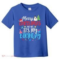 Merry Christmas And Yes ItS My Birthday Funny Bday Xmas Gift Toddler T-Shirt thumb 0