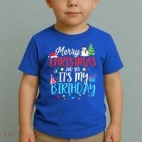 Merry Christmas And Yes ItS My Birthday Funny Bday Xmas Gift Toddler T-Shirt thumb 2
