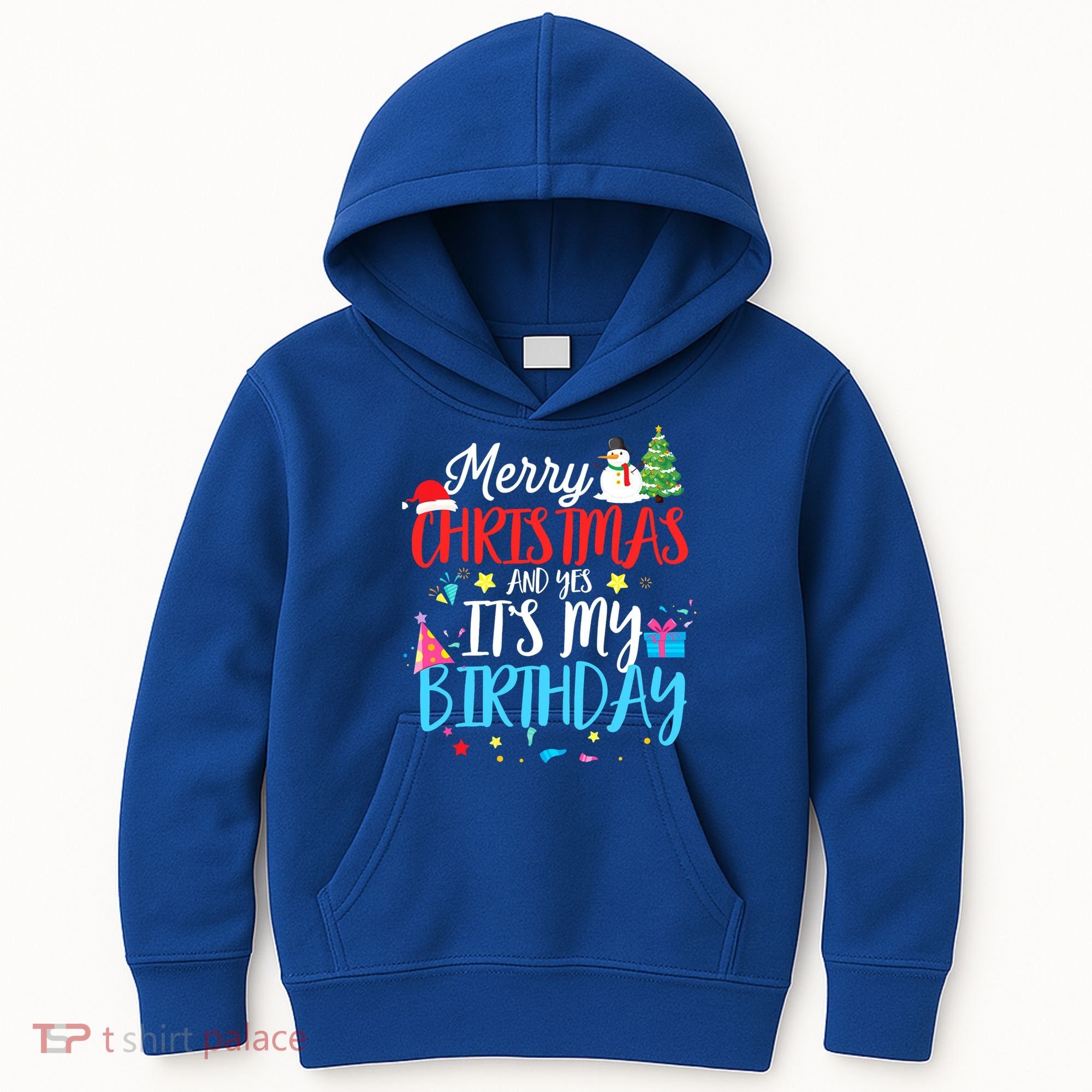 Merry Christmas And Yes ItS My Birthday Funny Bday Xmas Gift Kids Hoodie