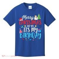 Merry Christmas And Yes ItS My Birthday Funny Bday Xmas Gift Kids T-Shirt thumb 0
