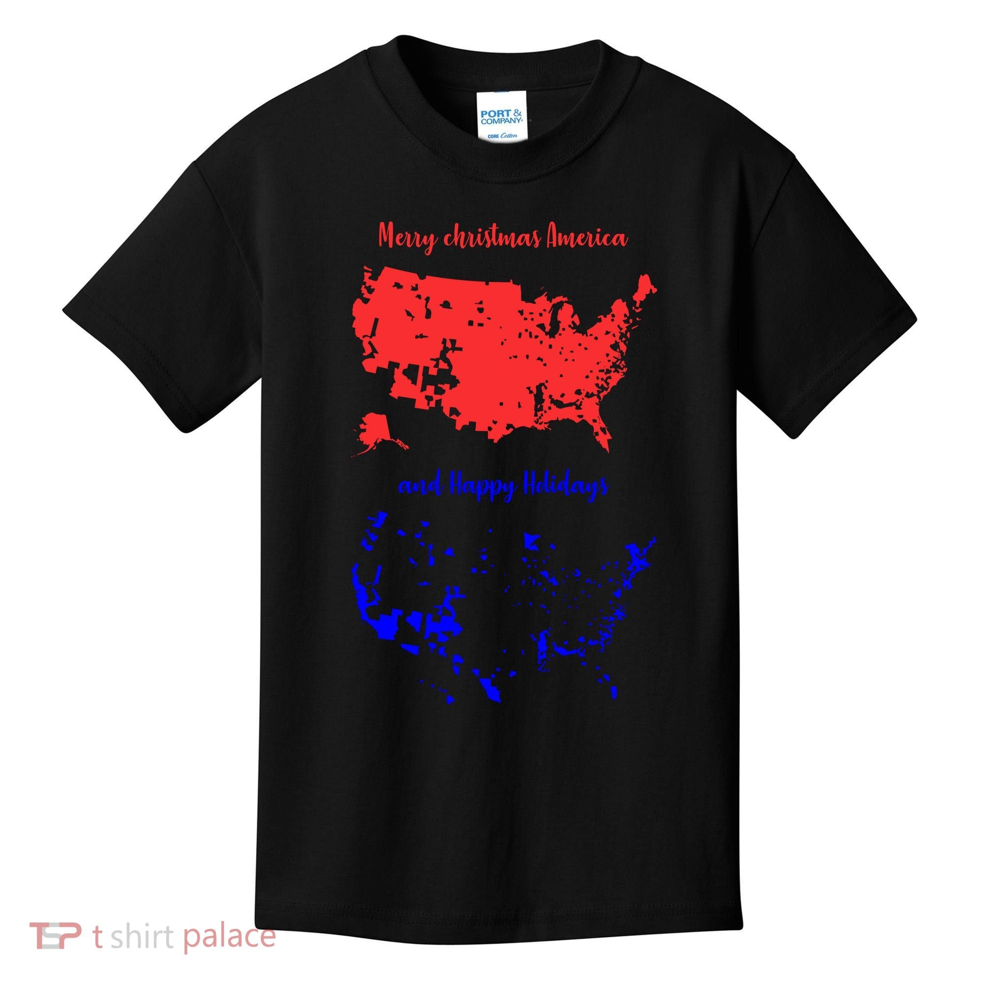 Merry Christmas America And Happy Holidays New President Kids T-Shirt