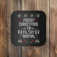 Merry Christmas Animal Funny Filthy Ya Coaster thumb 0