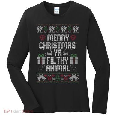 Merry Christmas Animal Funny Filthy Ya Women's Long Sleeve Shirt