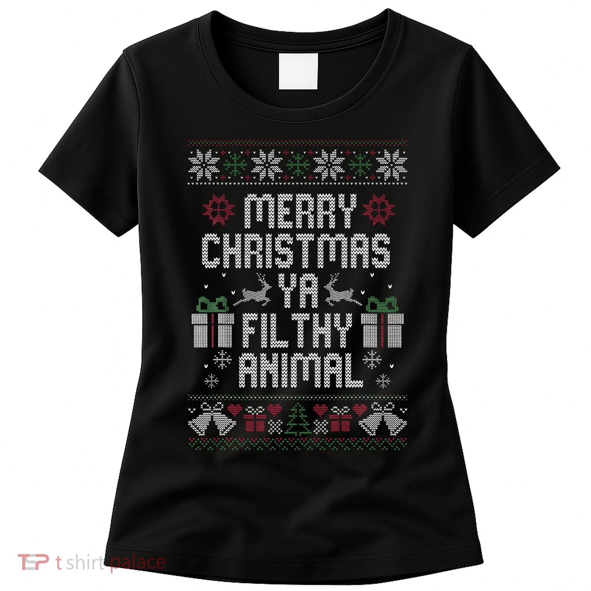 Merry Christmas Animal Funny Filthy Ya Women's T-Shirt