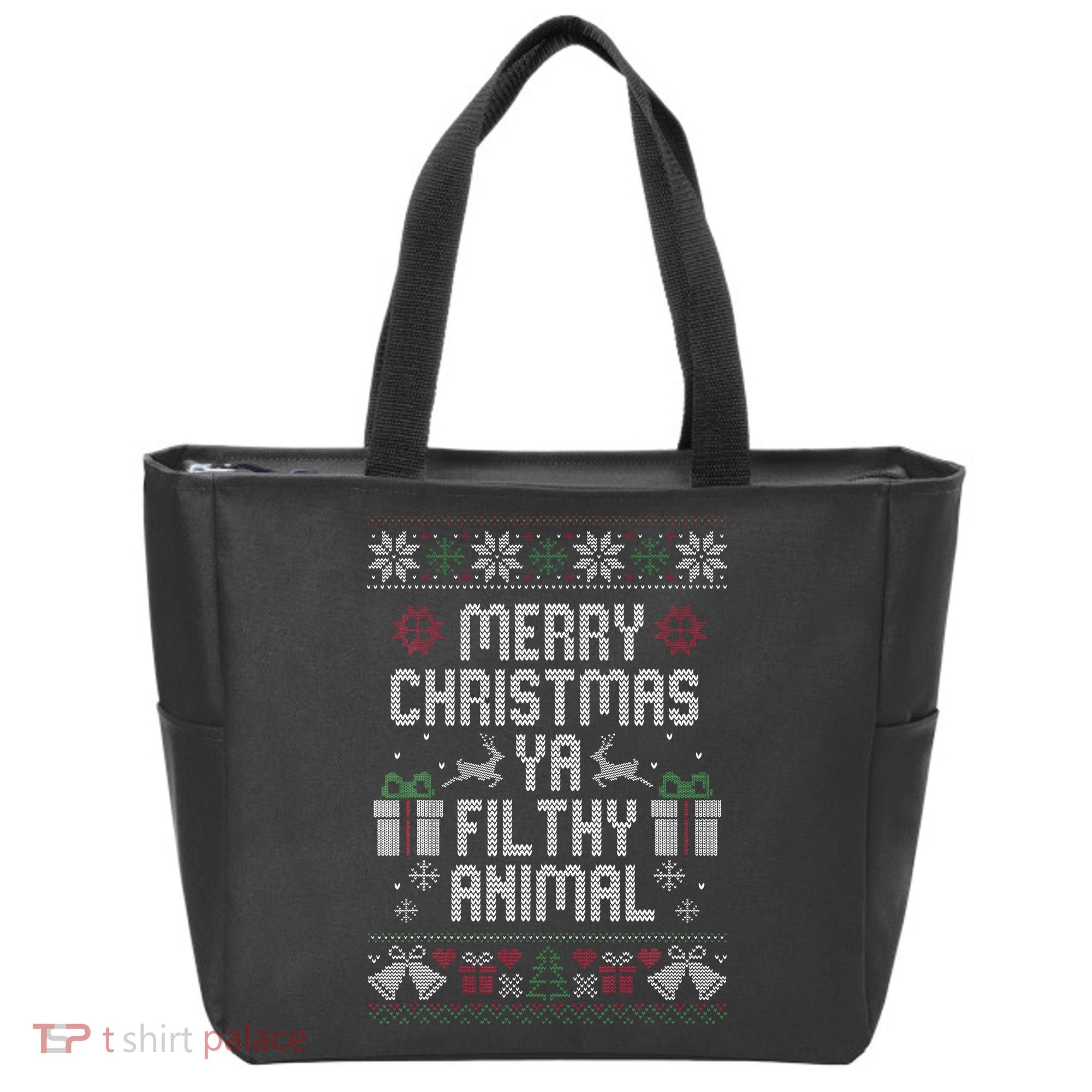 Merry Christmas Animal Funny Filthy Ya Tote Bag