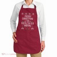 Merry Christmas Animal Funny Filthy Ya Apron thumb 2
