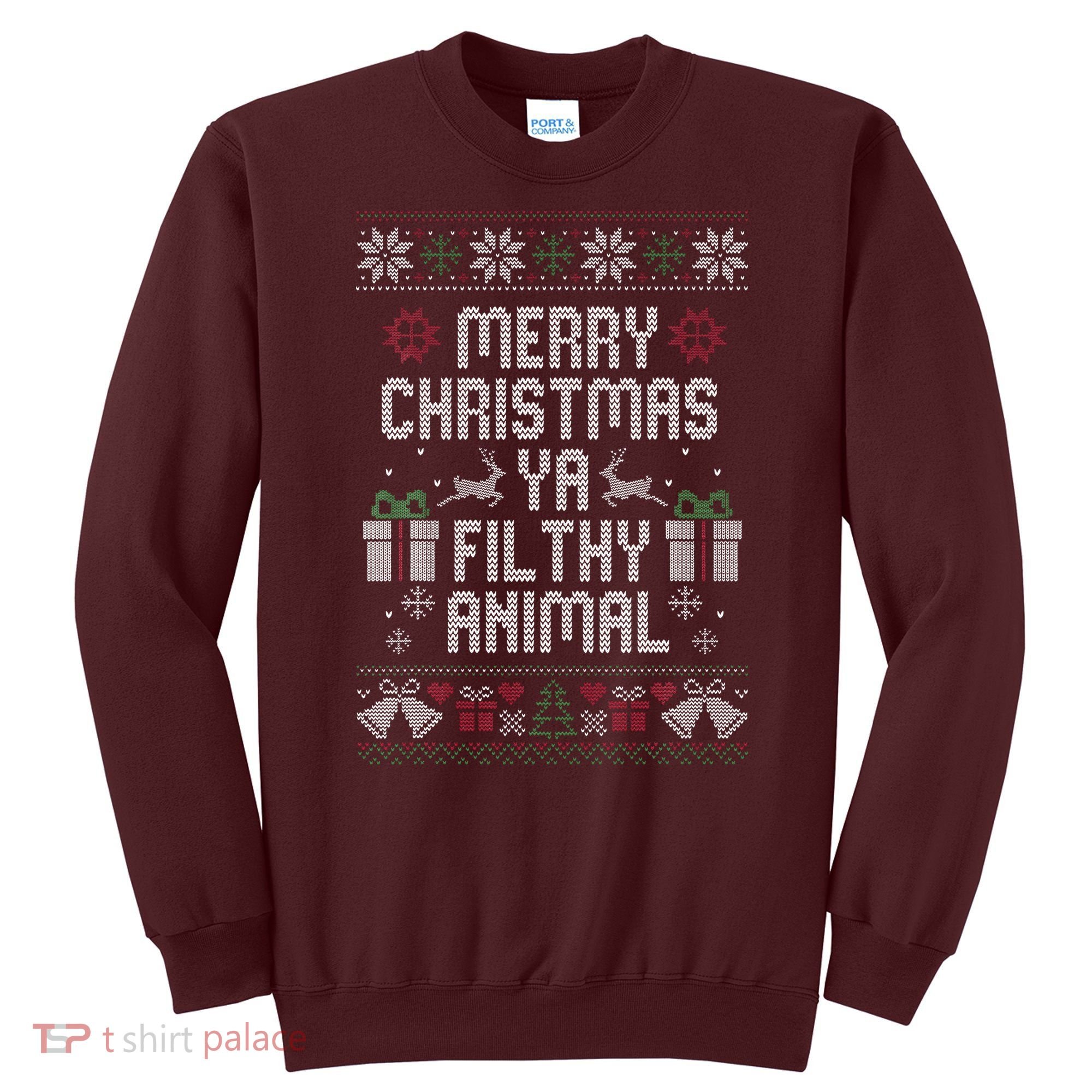 Merry Christmas Animal Funny Filthy Ya Sweatshirt
