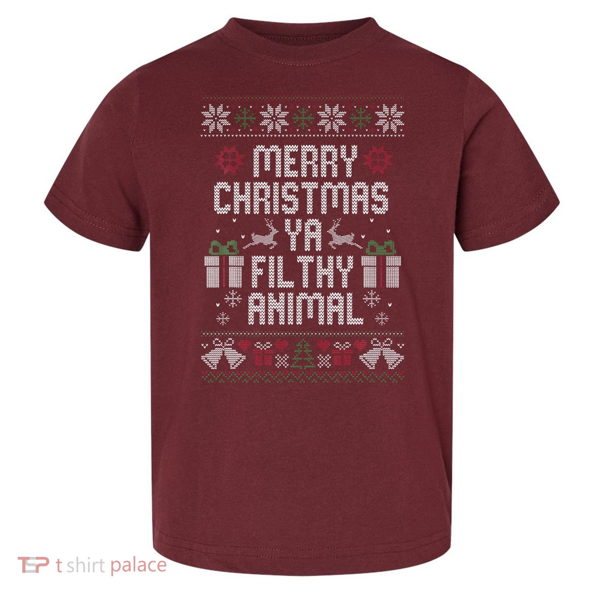 Merry Christmas Animal Funny Filthy Ya Toddler T-Shirt