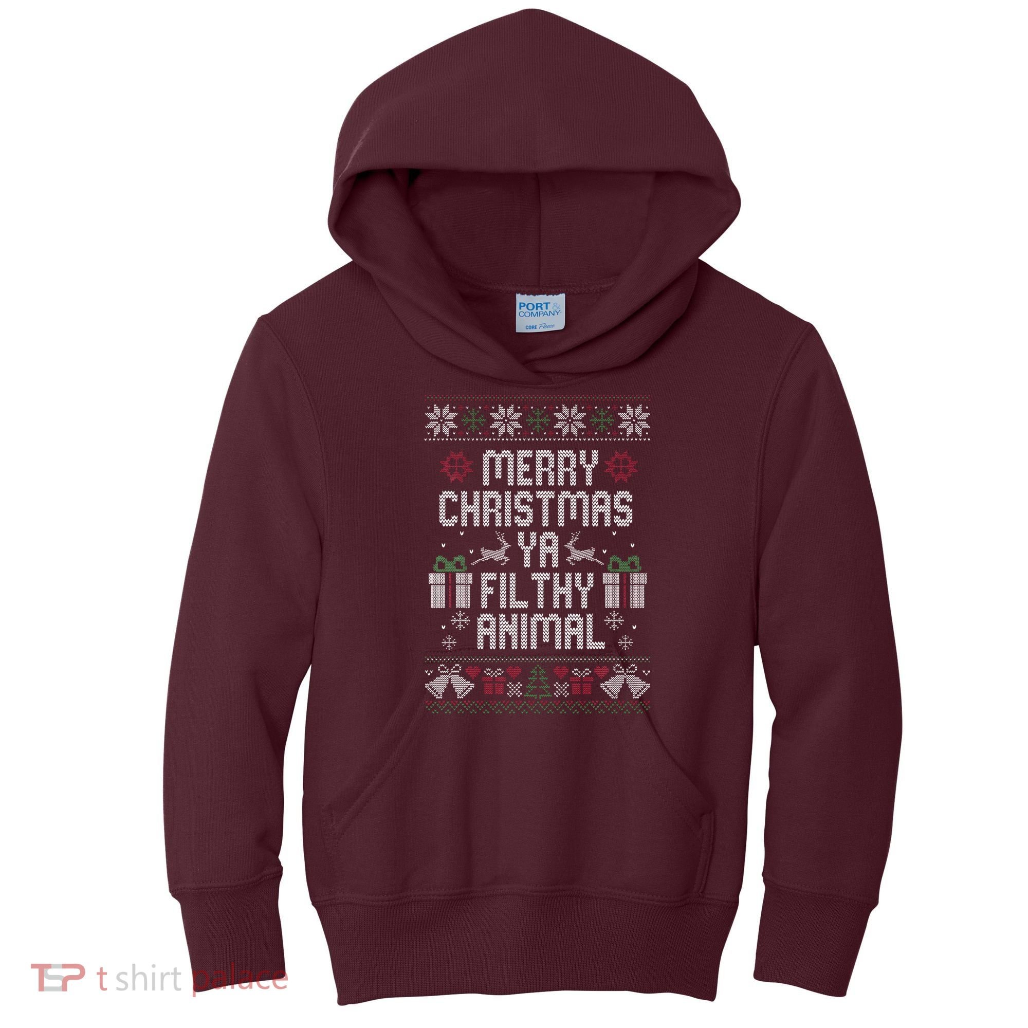Merry Christmas Animal Funny Filthy Ya Kids Hoodie