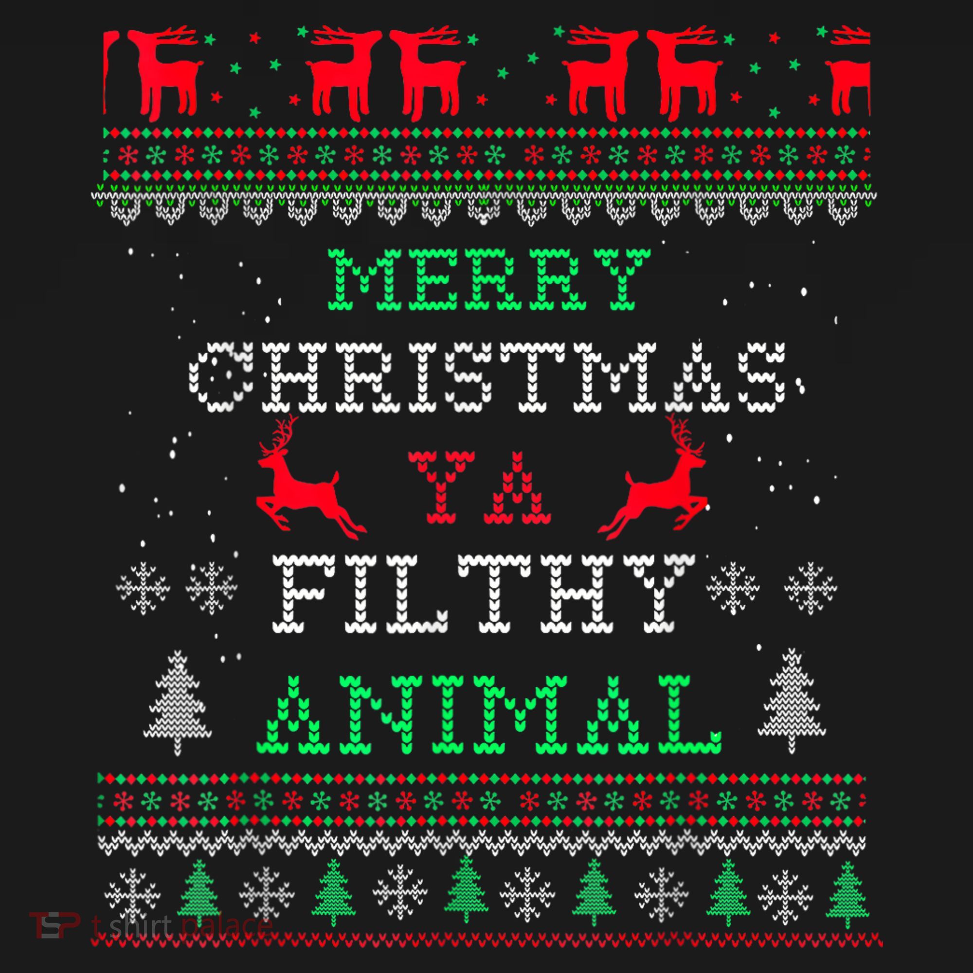 Merry Christmas Animal Filthy Ya Xmas Pajama Family Matching Women's Hoodie