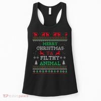 Merry Christmas Animal Filthy Ya Xmas Pajama Family Matching Women's Tank Top thumb 0