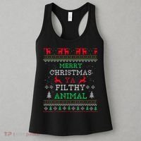 Merry Christmas Animal Filthy Ya Xmas Pajama Family Matching Women's Tank Top thumb 3