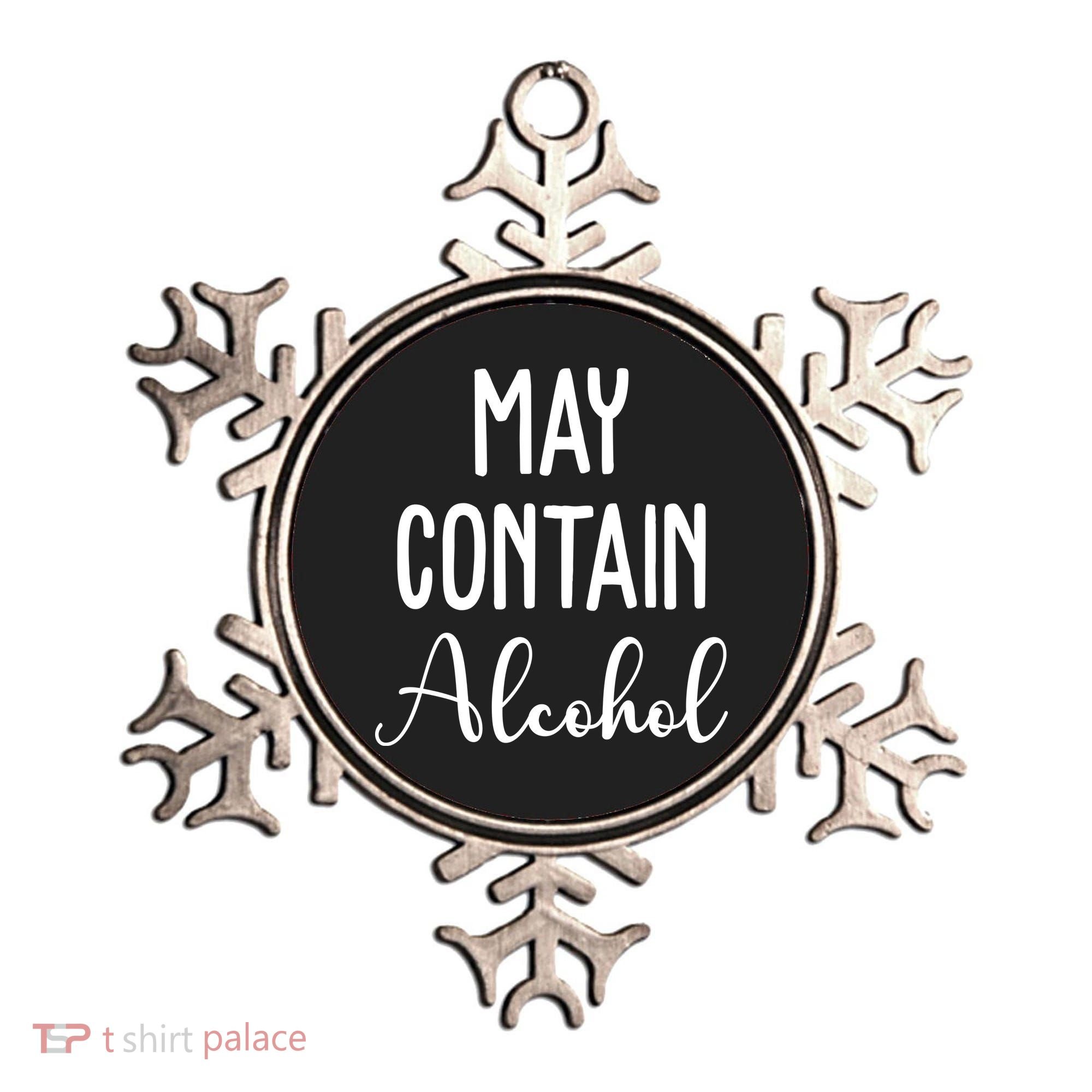 May Contain Alcohol Funny Party Ornament
