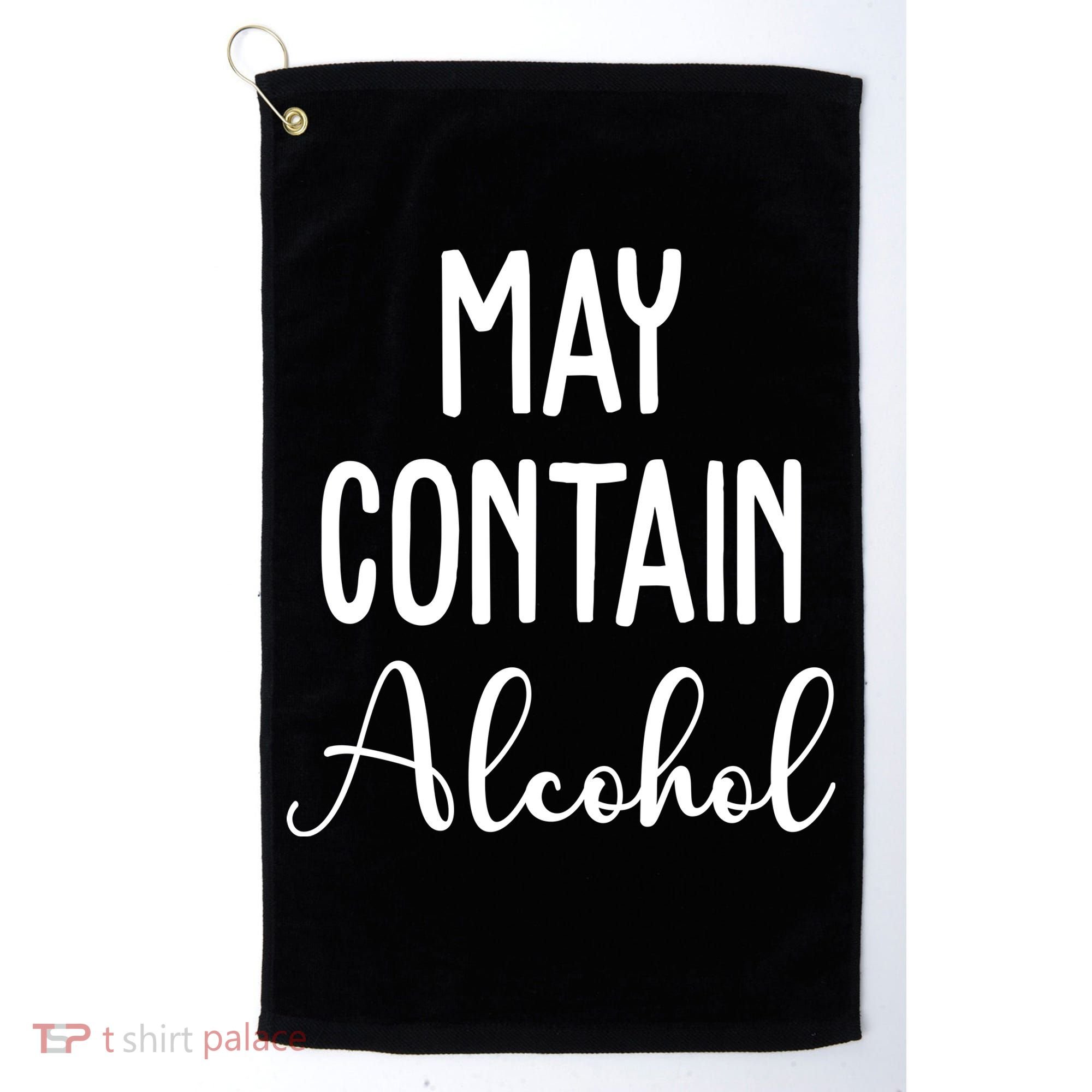 May Contain Alcohol Funny Party Golf Towel