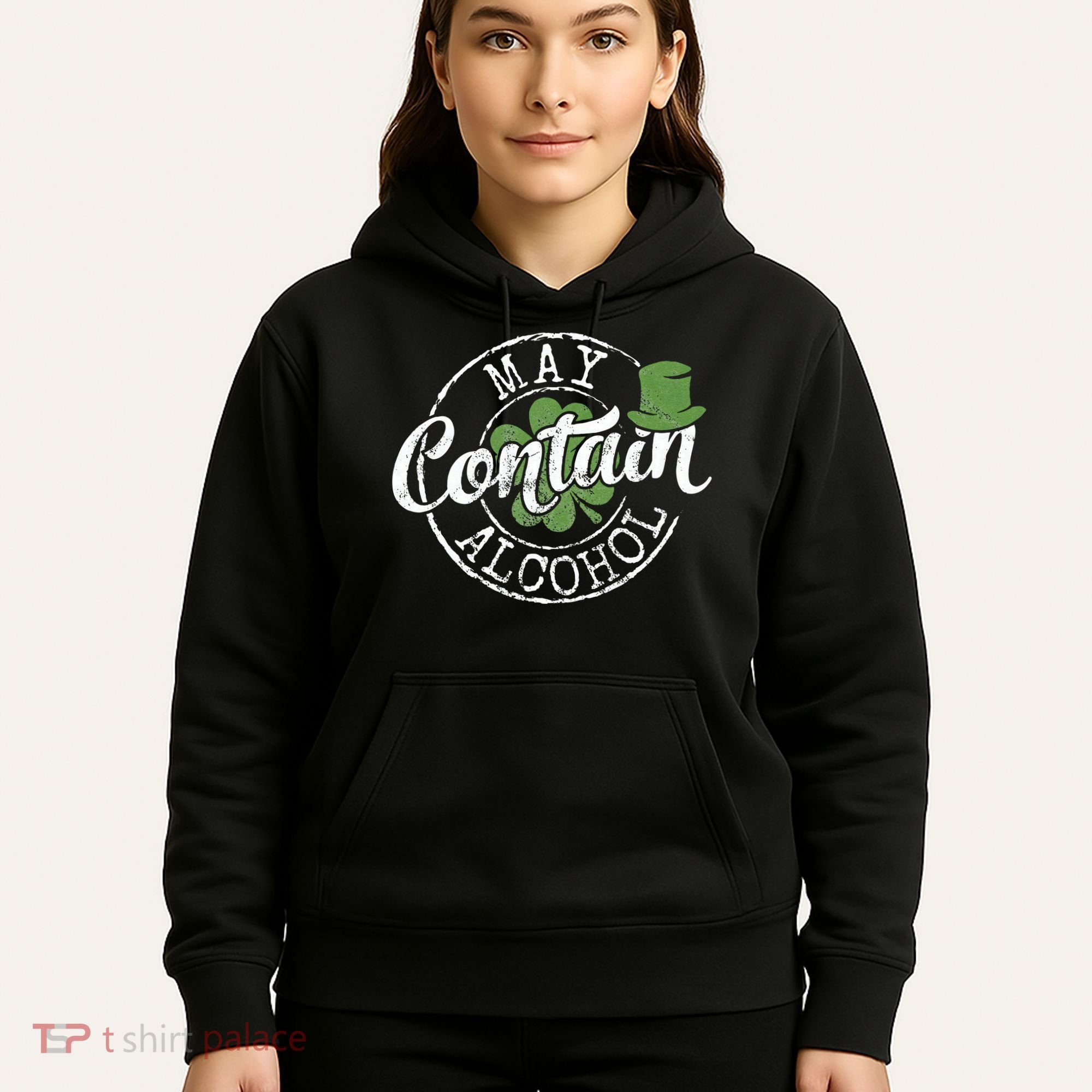 May Contain Alcohol Funny Saint Paddy's St Patrick's Day Hoodie