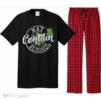 May Contain Alcohol Funny Saint Paddy's St Patrick's Day Pajama Set thumb 0
