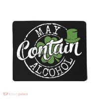 May Contain Alcohol Funny Saint Paddy's St Patrick's Day Mousepad thumb 0