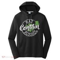 May Contain Alcohol Funny Saint Paddy's St Patrick's Day Performance Fleece Hoodie thumb 0