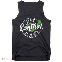 May Contain Alcohol Funny Saint Paddy's St Patrick's Day Tank Top thumb 0