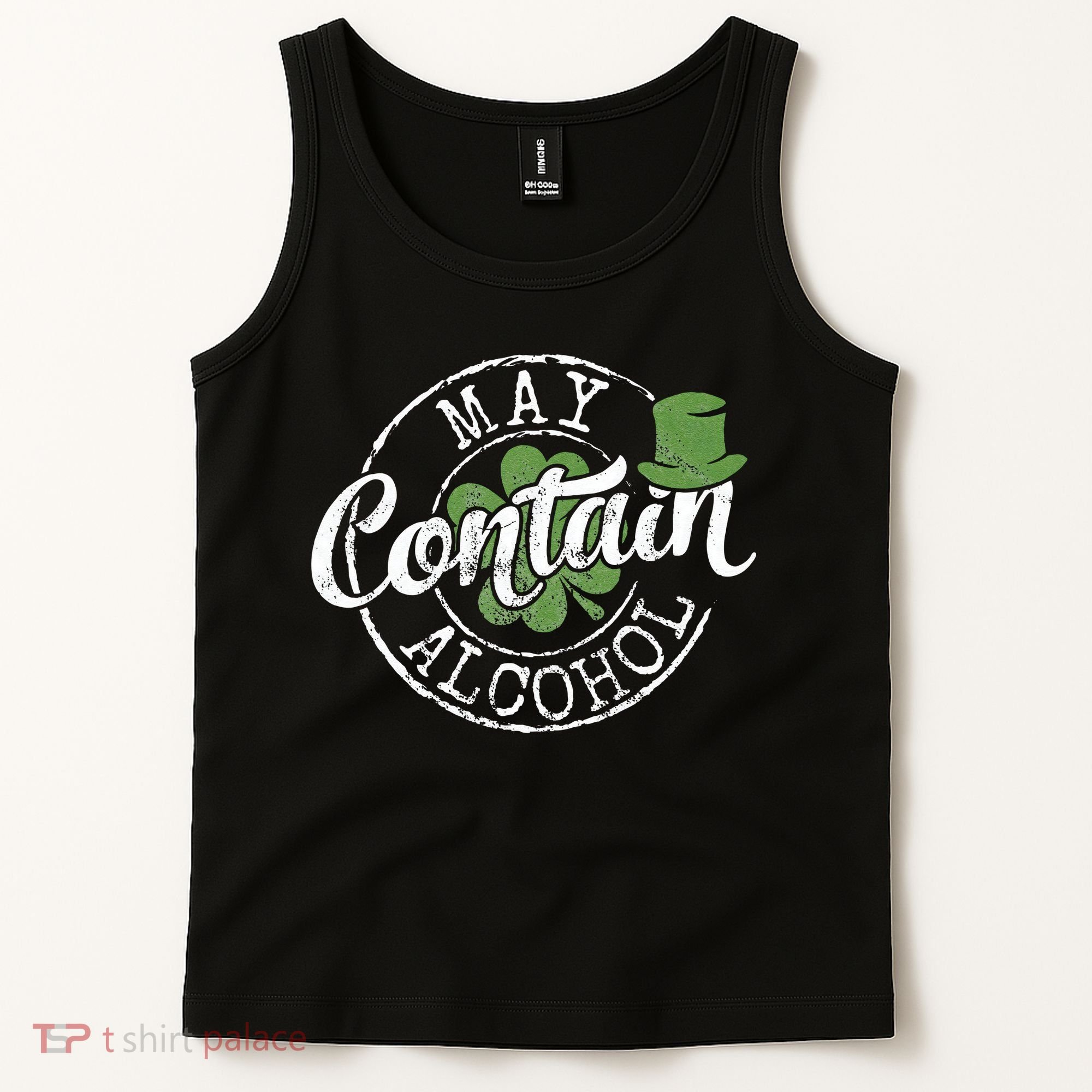 May Contain Alcohol Funny Saint Paddy's St Patrick's Day Tank Top