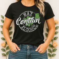 May Contain Alcohol Funny Saint Paddy's St Patrick's Day Women's T-Shirt thumb 2