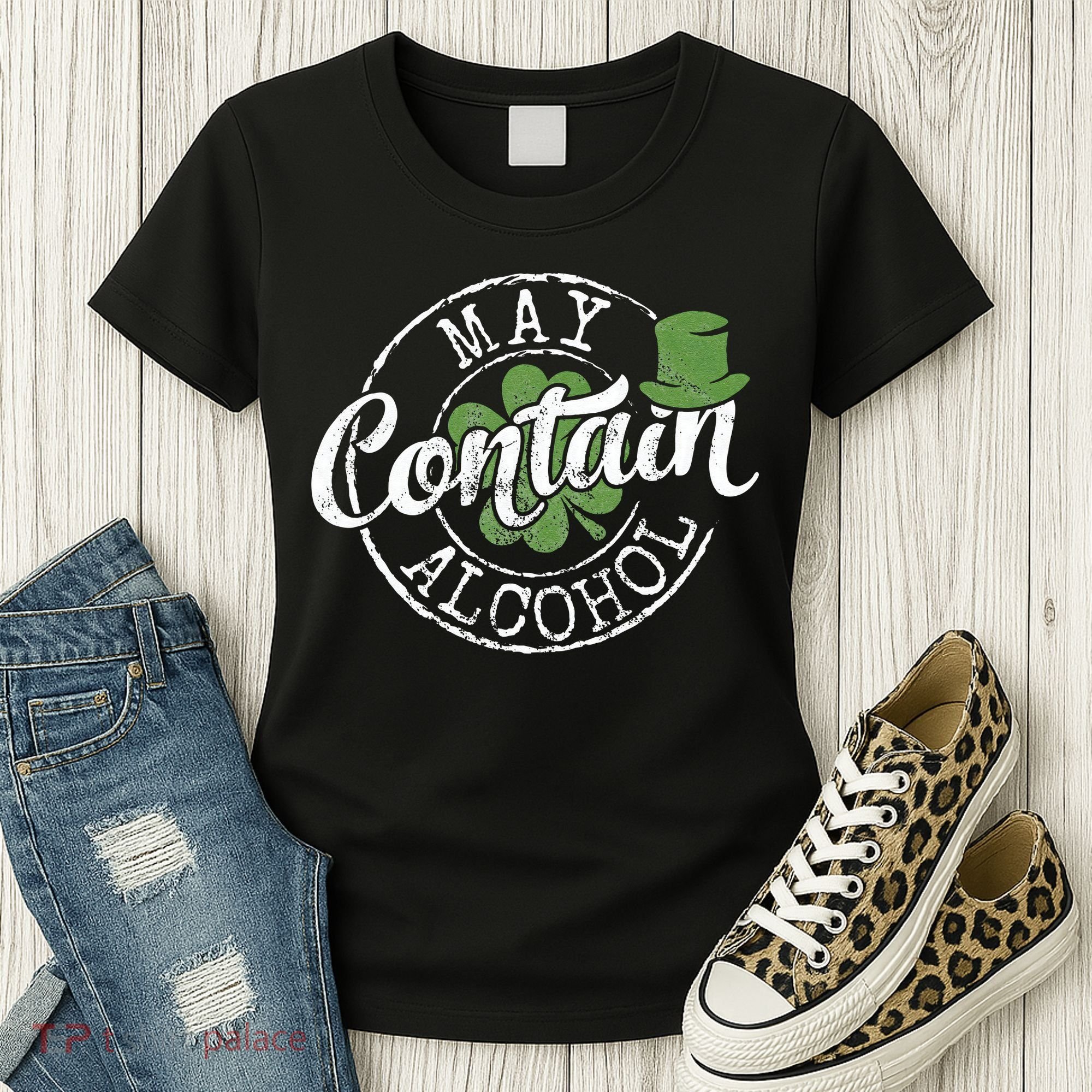May Contain Alcohol Funny Saint Paddy's St Patrick's Day Women's T-Shirt