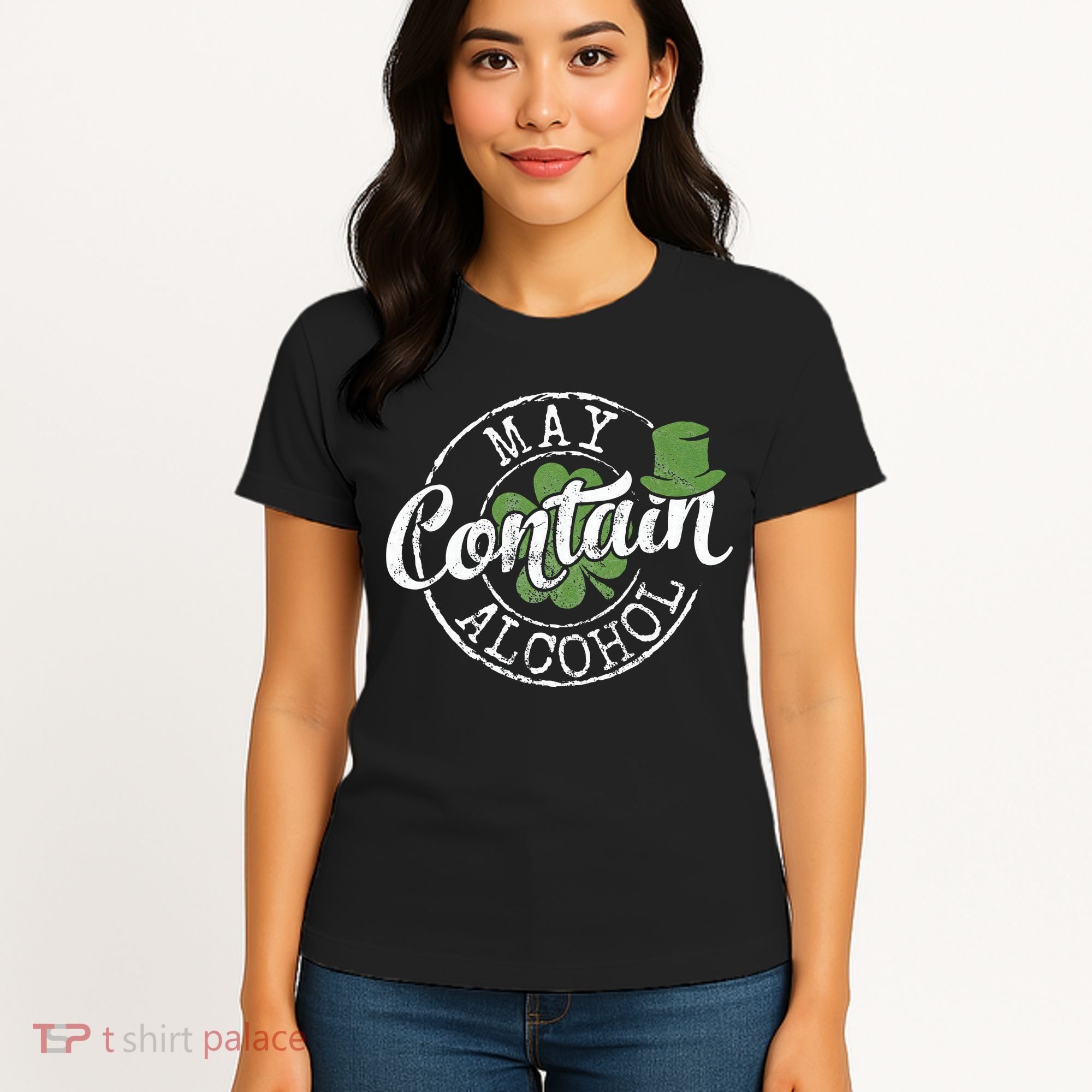 May Contain Alcohol Funny Saint Paddy's St Patrick's Day Women's T-Shirt