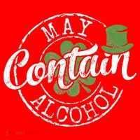 May Contain Alcohol Funny Saint Paddy's St Patrick's Day Santa Hat thumb 1