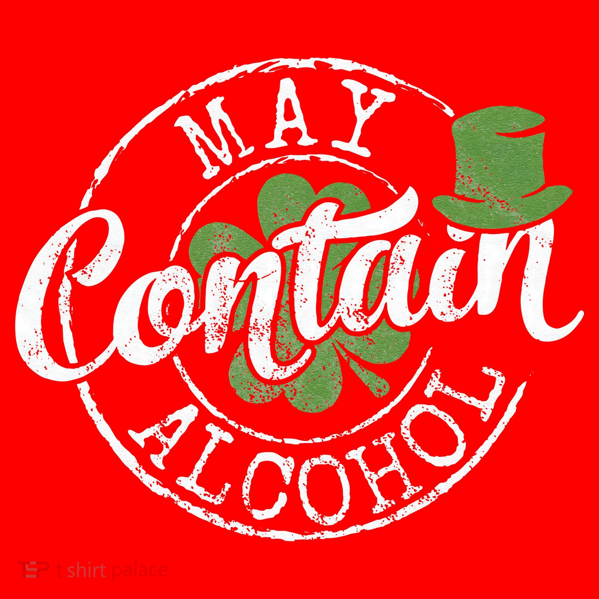 May Contain Alcohol Funny Saint Paddy's St Patrick's Day Santa Hat