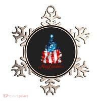 Merry Christmas American Flag Christmas Tree Ornament thumb 0