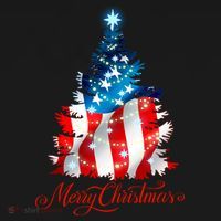 Merry Christmas American Flag Christmas Tree Ornament thumb 1